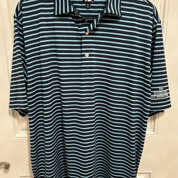 FootJoy Men’s XL Striped Golf Polo Shirt – Inverness 2021 Member Guest–Navy/Blue - Picture 4 of 7